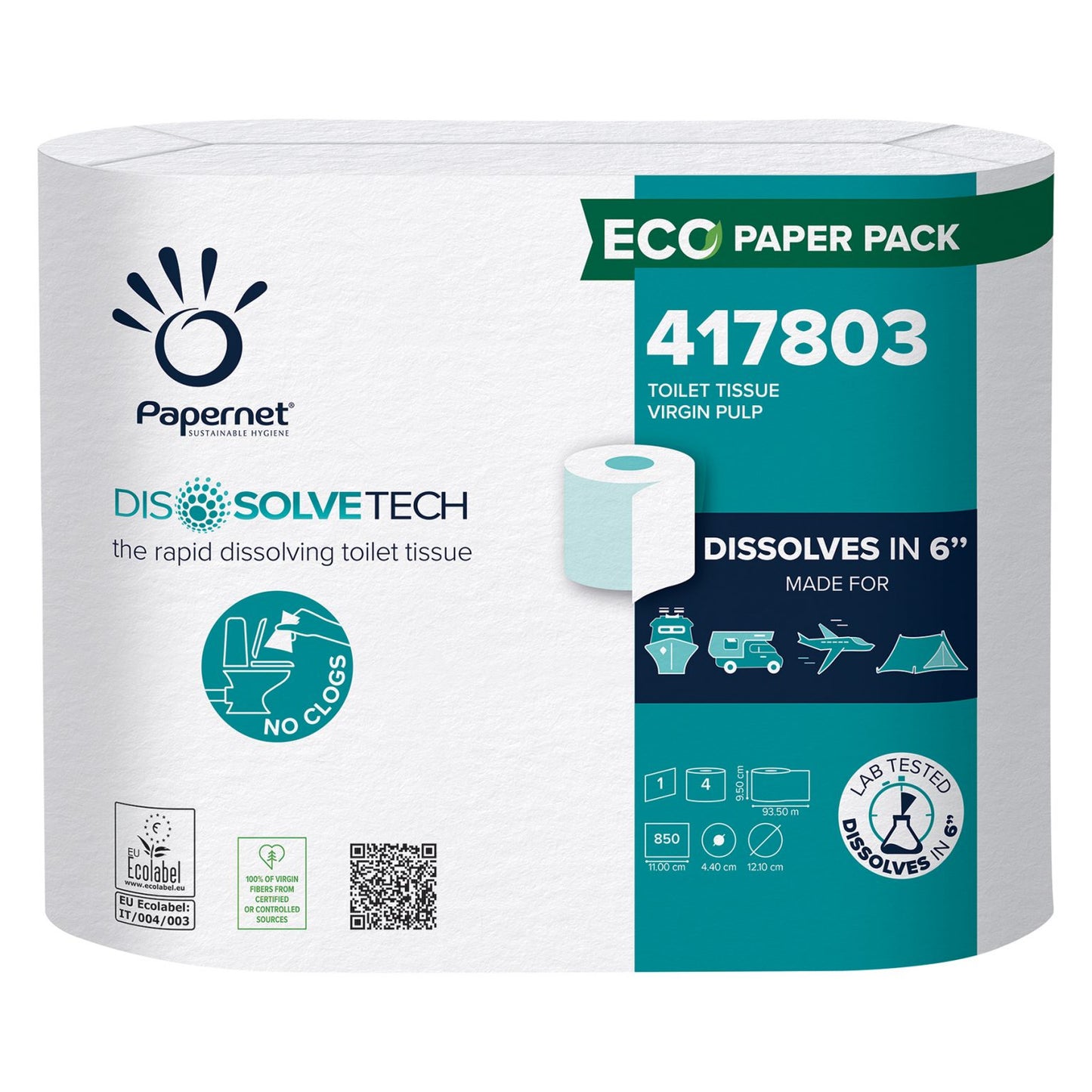 Toilet Tissue with Dissolve Tech Technology