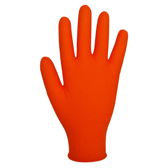 Polyco Finite GL201 Orange Grip Nitrile Powder Free Disposable Gloves